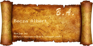 Becza Albert névjegykártya